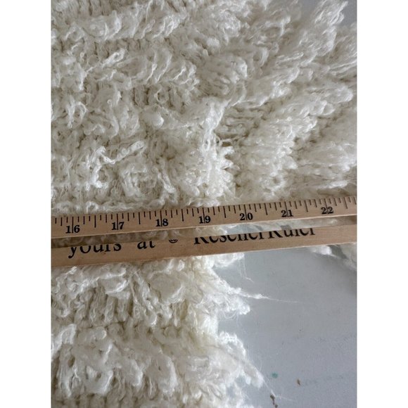 Vintage Carducci Fuzzy Sweater Womens Large Ivory Long Sleeve Chunky Vneck - Picture 14 of 15